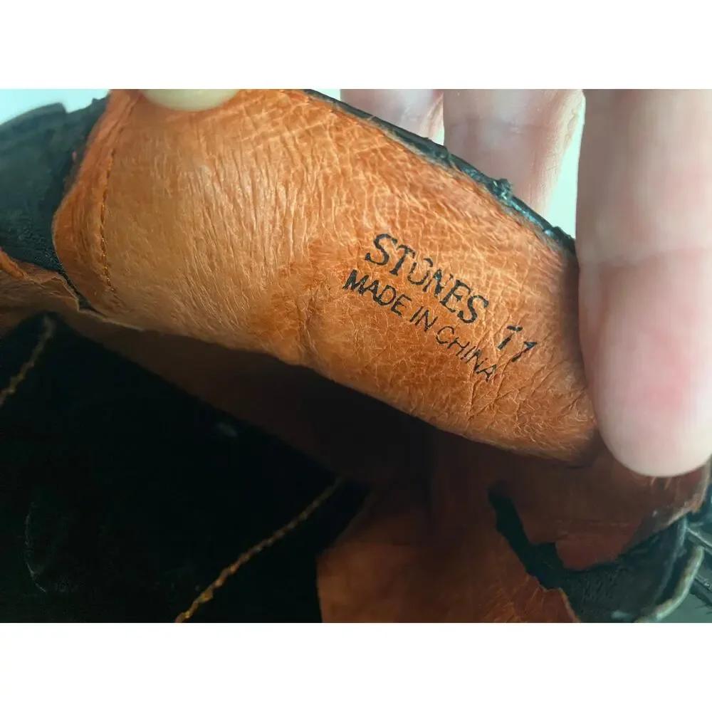 Robert Wayne Black Leather Horsebit Square-Toe Loafers Shoes Size 11